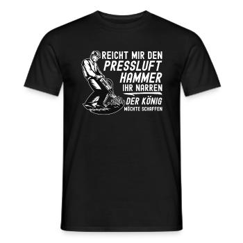 Reicht Mir den Presslufthammer Straßenbauarbeiter - Männer T-Shirt - Schwarz - Vorne - AI Model Male 178 light (178cm)