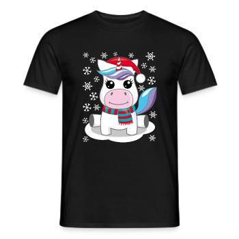 Unicorn Christmas gift Christmas present - Men's T-Shirt - black - Front - AI Model Male 178 light (178cm)