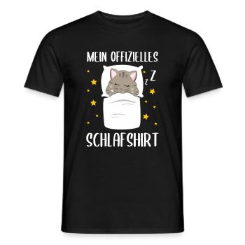 Mein Offizielles Schlafshirt Schlafende Katze - Männer T-Shirt - Schwarz - Vorne - AI Model Male 178 light (178cm)
