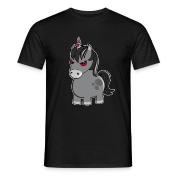 Evil Angry Unicorn Unicorn Funny Gift - Men's T-Shirt - black - Front - AI Model Male 178 light (178cm)