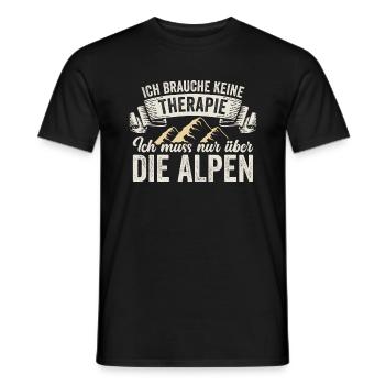 Brauche Keine Therapie Alpen Alpenüberquerung - Männer T-Shirt - Schwarz - Vorne - AI Model Male 178 light (178cm)
