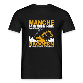 Bagger Kindheit Baggerfahrer - Männer T-Shirt - Schwarz - Vorne - AI Model Male 178 light (178cm)
