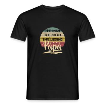 L’homme du mythe la légende Papa - T-shirt homme - noir - Devant - AI Model Male 178 light (178cm)