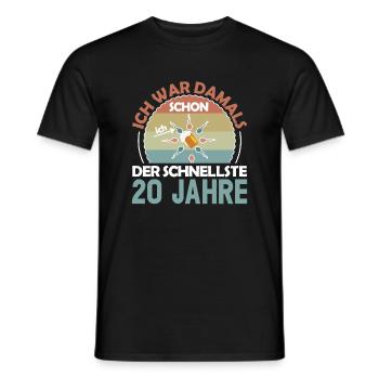 Ich war damals schon der Schnellste 20. Geburtstag - Männer T-Shirt - Schwarz - Vorne - AI Model Male 178 light (178cm)