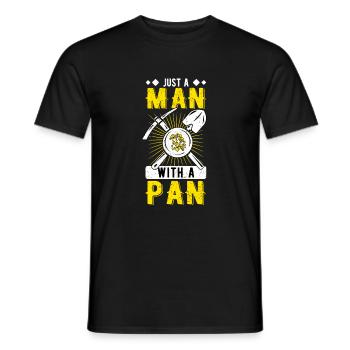 Prospecteur d’or Prospecteur d’or Chercheur d’or Homme avec une casserole - T-shirt homme - noir - Devant - AI Model Male 178 light (178cm)