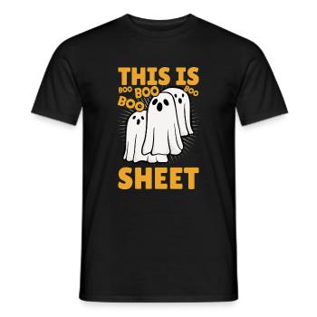 This is boo sheet Halloween - Men's T-Shirt - black - Front - AI Model Male 178 light (178cm)