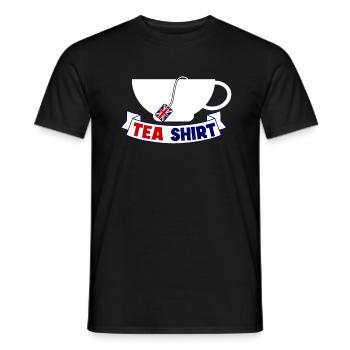 Tea shirt for tea drinkers - Men's T-Shirt - black - Front - AI Model Male 178 light (178cm)