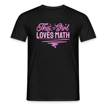 Cette fille aime les mathématiques pour les étudiants en mathématiques - T-shirt homme - noir - Devant - AI Model Male 178 light (178cm)