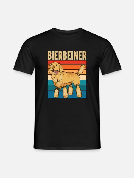 Bierbeiner für Biertrinker Bier - Männer T-Shirt - Schwarz