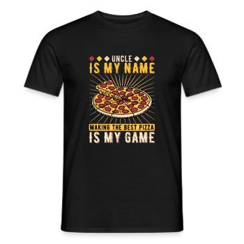 Pizzaïolo Oncle Pizzaiolo - T-shirt homme - noir - Devant - AI Model Male 178 light (178cm)
