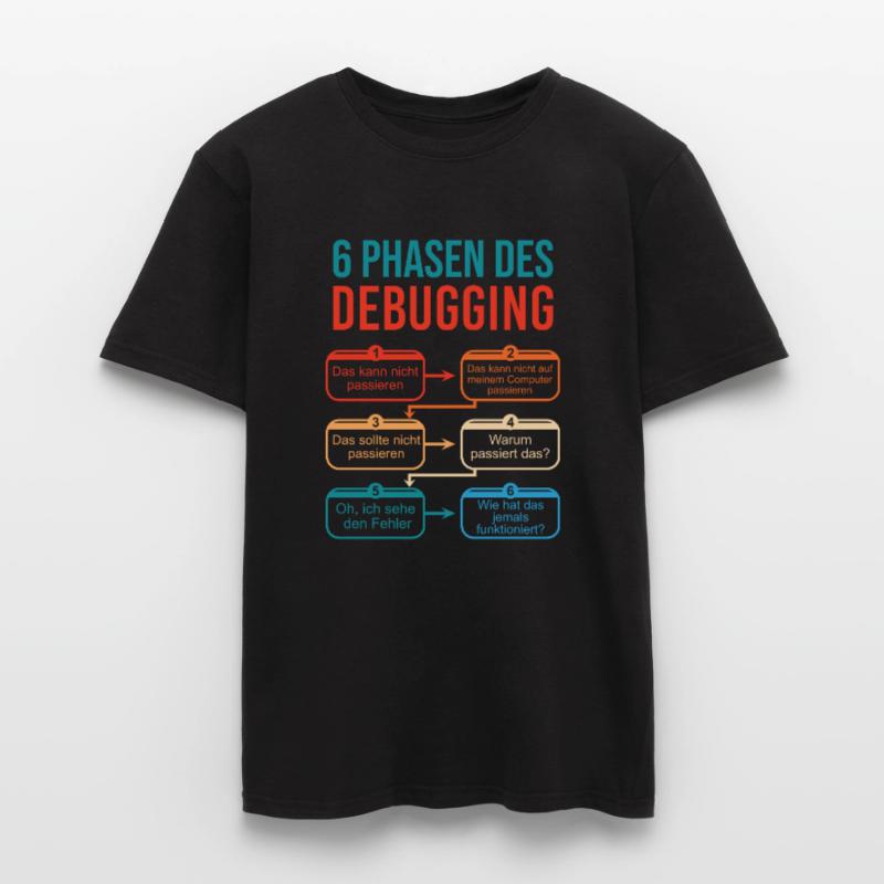 6 Stages of Debugging for Programmers Men's T-Shirt