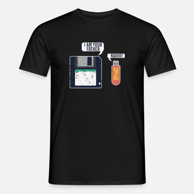 USB stick and floppy disk programmer - Men’s T-shirt - black