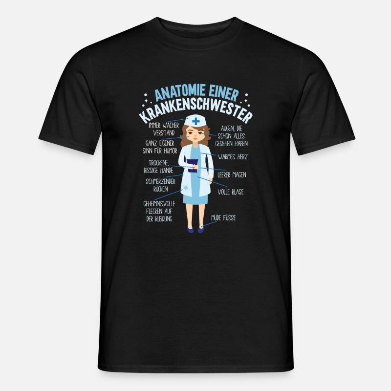 Anatomie einer Krankenschwester - Männer T-Shirt - Schwarz