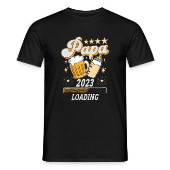 Papa 2023 is Loading für frische Väter - Männer T-Shirt - Schwarz - Vorne - AI Model Male 178 light (178cm)