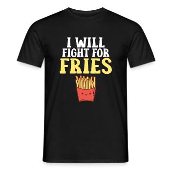 French Fries Lover Fast Food Gifts - Men's T-Shirt - black - Front - AI Model Male 178 light (178cm)