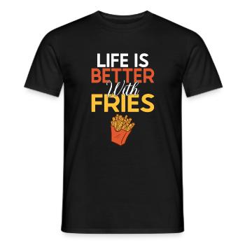 French Fries Lover Fast Food Gifts - Men's T-Shirt - black - Front - AI Model Male 178 light (178cm)