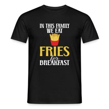 French Fries Lover Fast Food Gifts - Men's T-Shirt - black - Front - AI Model Male 178 light (178cm)