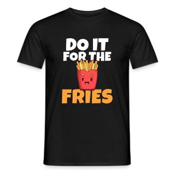 French Fries Lover Fast Food Gifts - Men's T-Shirt - black - Front - AI Model Male 178 light (178cm)