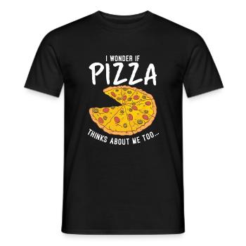 Snack Pizzalove Pizza Lover Gift - Men's T-Shirt - black - Front - AI Model Male 178 light (178cm)