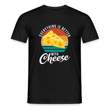 Snack Cheese Lover Cheese Gift - Men's T-Shirt - black - Front - AI Model Male 178 light (178cm)