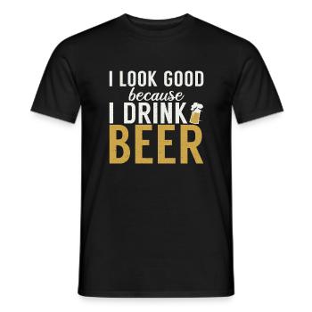 Beer Drinker Beer Gifts - Men's T-Shirt - black - Front - AI Model Male 178 light (178cm)