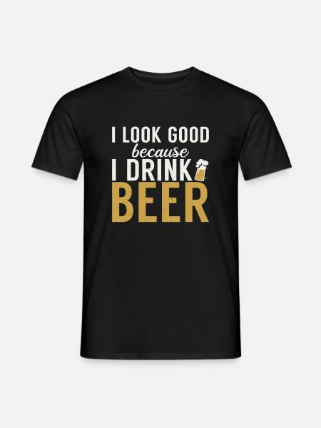 Biertrinker Bier Geschenke - Männer T-Shirt - Schwarz
