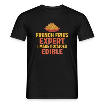 French Fries Lover Fast Food Gifts - Men's T-Shirt - black - Front - AI Model Male 178 light (178cm)