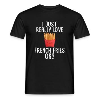 French Fries Lover Fast Food Gifts - Men's T-Shirt - black - Front - AI Model Male 178 light (178cm)