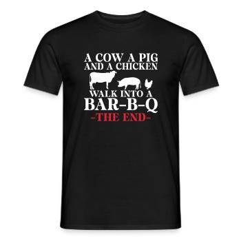 BBQ Grill Rindfleisch Liebhaber Geschenke - Männer T-Shirt - Schwarz - Vorne - AI Model Male 178 light (178cm)