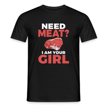 BBQ Grill Rindfleisch Liebhaber Geschenke - Männer T-Shirt - Schwarz - Vorne - AI Model Male 178 light (178cm)