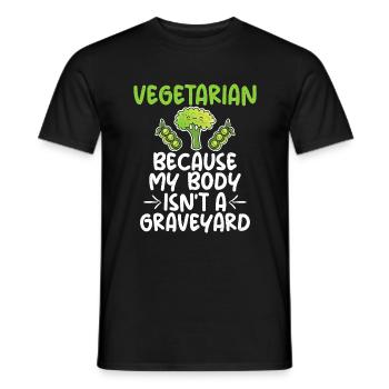 Vegetable Lover Vegetarian Gifts - Men's T-Shirt - black - Front - AI Model Male 178 light (178cm)