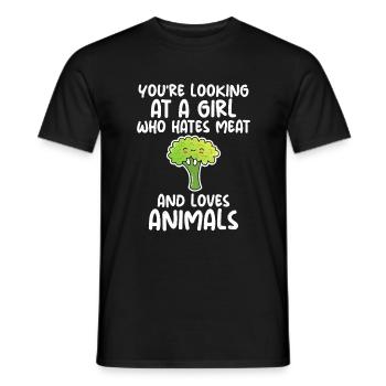 Vegetable Lover Vegetarian Gifts - Men's T-Shirt - black - Front - AI Model Male 178 light (178cm)