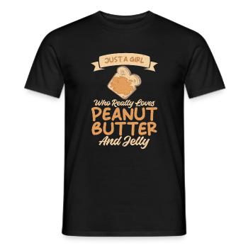 Cadeau amoureux du beurre de cacahuète - T-shirt homme - noir - Devant - AI Model Male 178 light (178cm)
