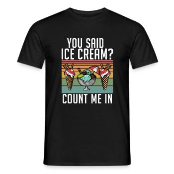 Cadeaux pour amateurs de crème glacée - T-shirt homme - noir - Devant - AI Model Male 178 light (178cm)