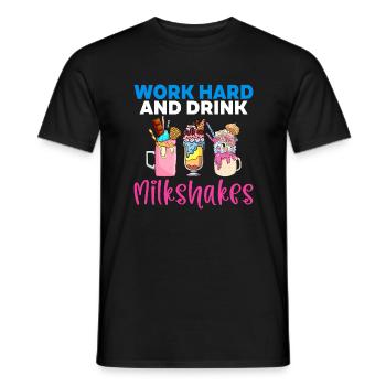 I love Milkshakes Milkshake Gift - Men's T-Shirt - black - Front - AI Model Male 178 light (178cm)