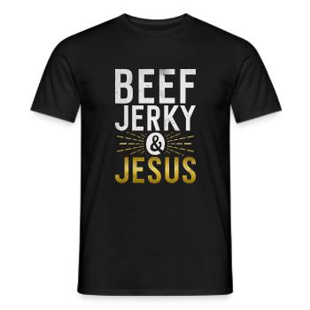 Beef Jerky Gift Beef Jerky Lover - Men's T-Shirt - black - Front - AI Model Male 178 light (178cm)