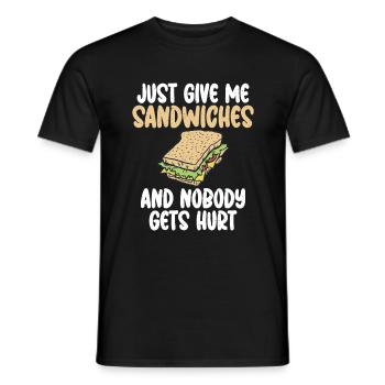 Sandwich Lover Gift - Men's T-Shirt - black - Front - AI Model Male 178 light (178cm)