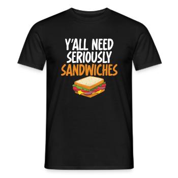 Sandwich Lover Gift - Men's T-Shirt - black - Front - AI Model Male 178 light (178cm)