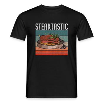 Cadeau de steak amateur de steak - T-shirt homme - noir - Devant - AI Model Male 178 light (178cm)