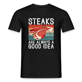 Steak-Liebhaber-Steak-Geschenk - Männer T-Shirt - Schwarz - Vorne - AI Model Male 178 light (178cm)