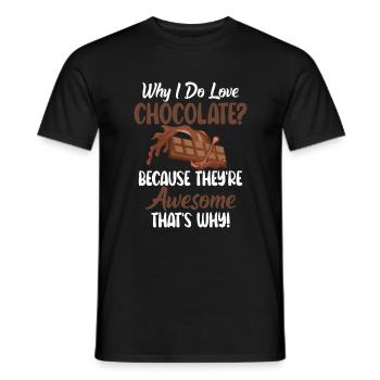 Cadeaux pour amateurs de chocolat - T-shirt homme - noir - Devant - AI Model Male 178 light (178cm)