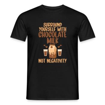 Cadeaux pour amateurs de lait au chocolat - T-shirt homme - noir - Devant - AI Model Male 178 light (178cm)