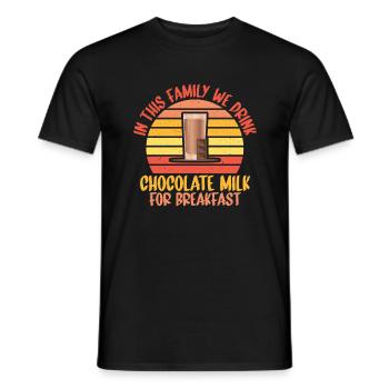 Cadeaux pour amateurs de lait au chocolat - T-shirt homme - noir - Devant - AI Model Male 178 light (178cm)