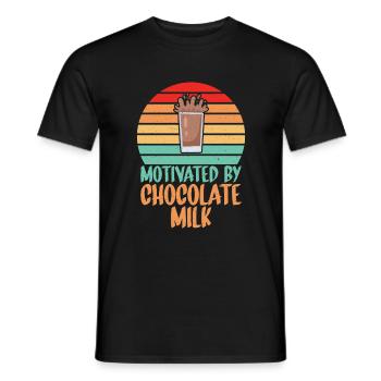 Cadeaux pour amateurs de lait au chocolat - T-shirt homme - noir - Devant - AI Model Male 178 light (178cm)
