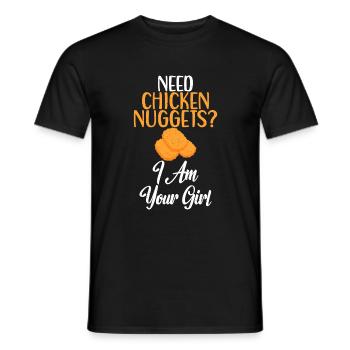Chicken Nugget Geschenke - Männer T-Shirt - Schwarz - Vorne - AI Model Male 178 light (178cm)