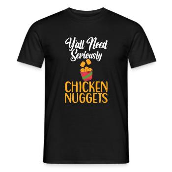 Cadeaux de pépites de poulet - T-shirt homme - noir - Devant - AI Model Male 178 light (178cm)