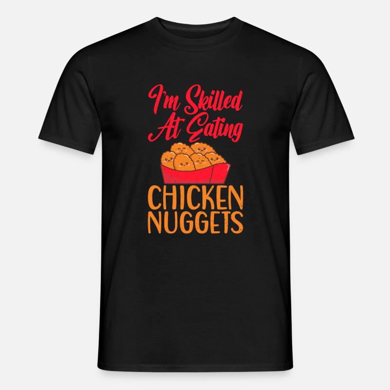 Chicken Nugget Geschenke - Männer T-Shirt - Schwarz