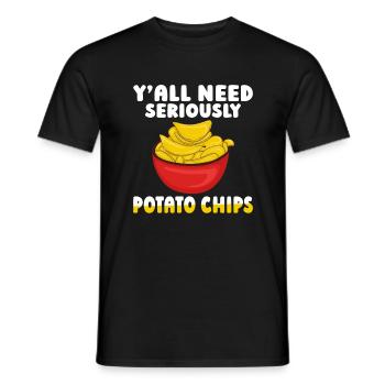 Potato Chips Gift - Men's T-Shirt - black - Front - AI Model Male 178 light (178cm)