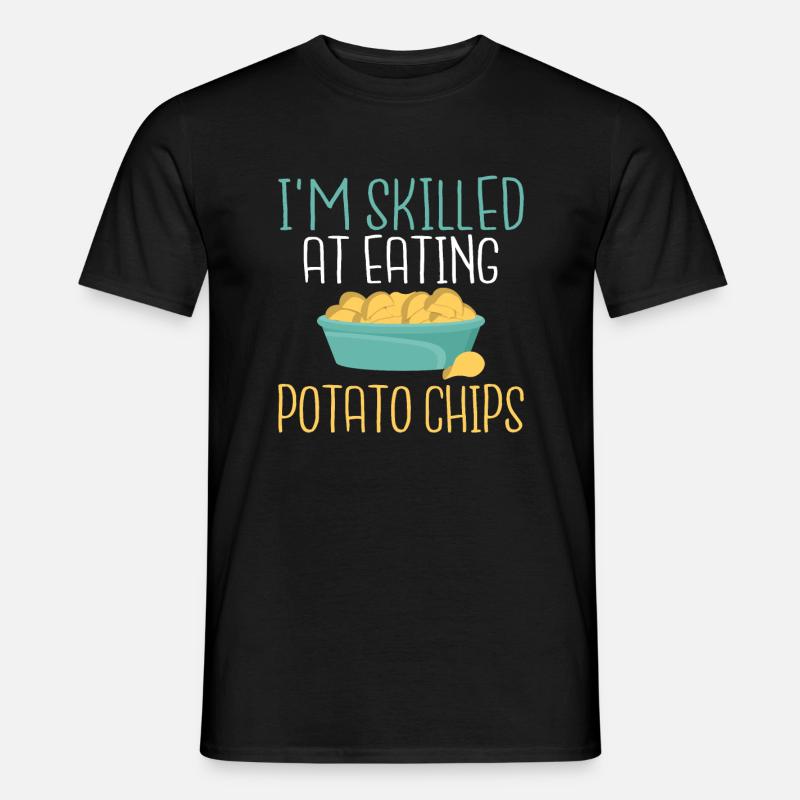 Kartoffelchips Geschenk - Männer T-Shirt - Schwarz