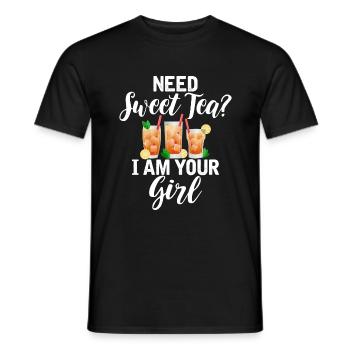 Cadeaux pour amateurs de thé sucré - T-shirt homme - noir - Devant - AI Model Male 178 light (178cm)